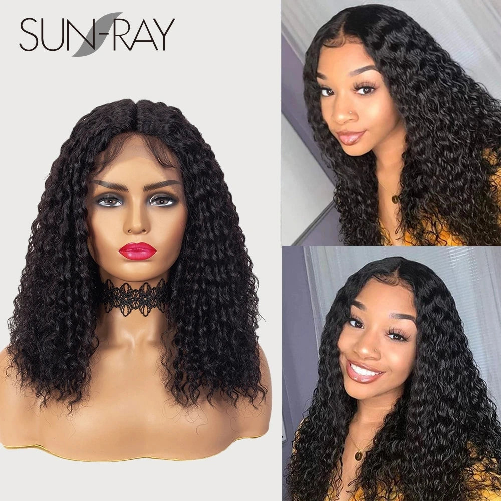 Glueless wigs Wear & Go 100% Human Wigs Water Wave Ready To Wear Short Bob Lace Frontal Brazilian Wig DEEP Curly For Woman Sale