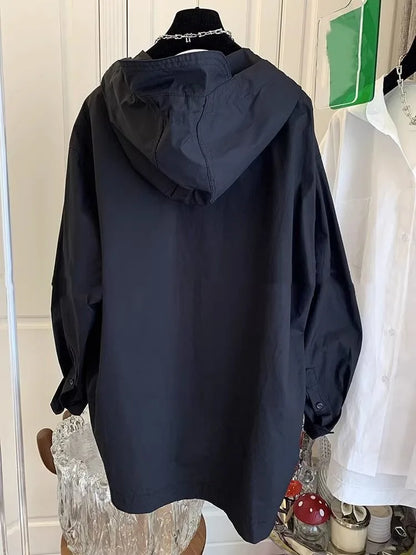 Fashion Women Tops Oversized Blouses Women's Clothing 2025 Blusas Mujer De Moda Long Sleeve Hooded Shirt Casual White Basic Coat