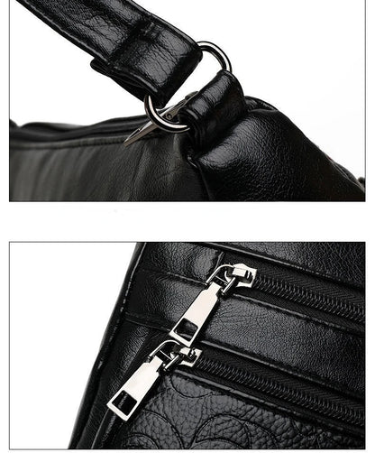 Women Mother Bag Middle-aged Elderly Shoulder Messenger Crossbody Bag Purses Handbags Bolsa 3 Zippers Luxury Design