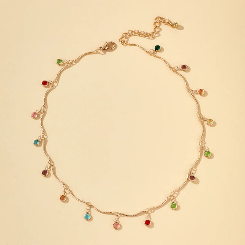 Fashion Simple Candy Color Tassel Necklace for Women Aesthetic All-match Pendant Jewelry Choker Neck Accessories Gift Chain