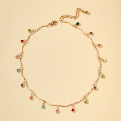 Fashion Simple Candy Color Tassel Necklace for Women Aesthetic All-match Pendant Jewelry Choker Neck Accessories Gift Chain