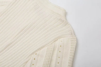 Elegant Knit Dress For Women White Slim O-neck Single Breasted Short Sleeve Long Dresses Female 2025 Spring Fashion Lady Robe