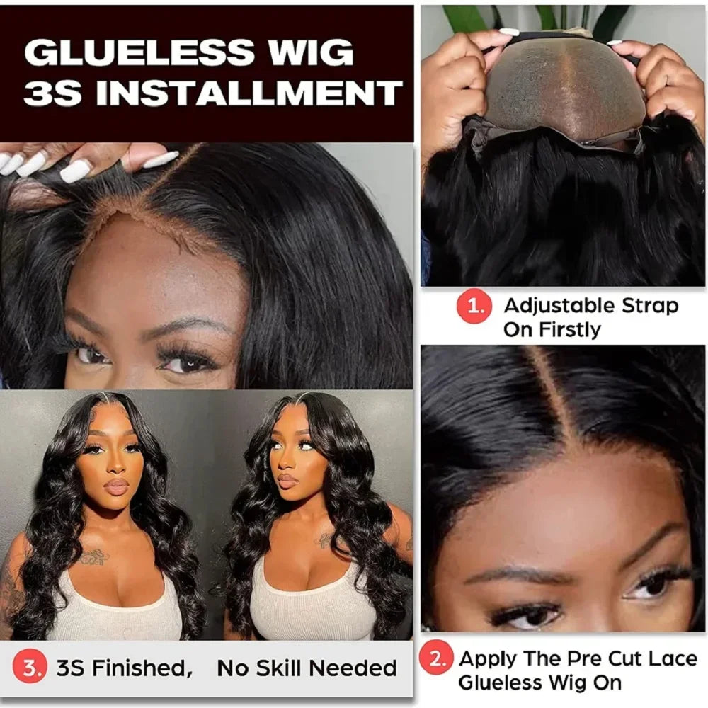 Glueless Wigs Human Hair For Women Kinky Straight Human Hair Wigs Pre Plucked Easy To Wear And Go 4x4 Lace Front Wig Nautural