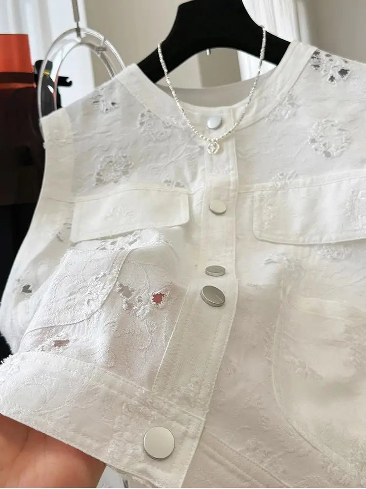 Tops For Women 2025 Summer Elegant Tank Vest Top Ladies Fashion Casual White Sleeveless Vest Tops