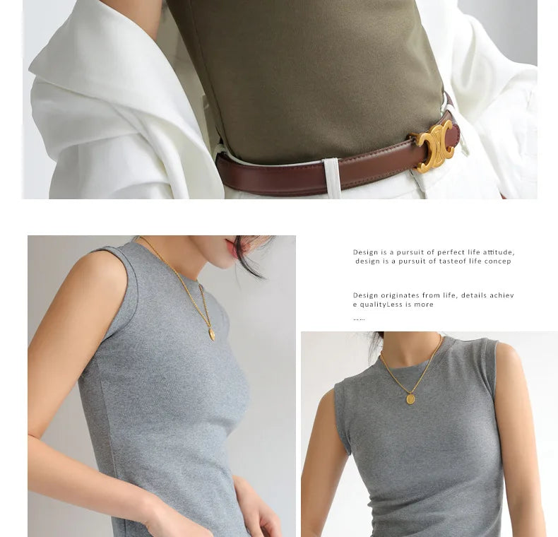 Women's Pure Cotton High Strecth Sleeveless Top Scoop Neck Breathable Solid Versatile Basic Camisole T-shirt Hot Tops for Women