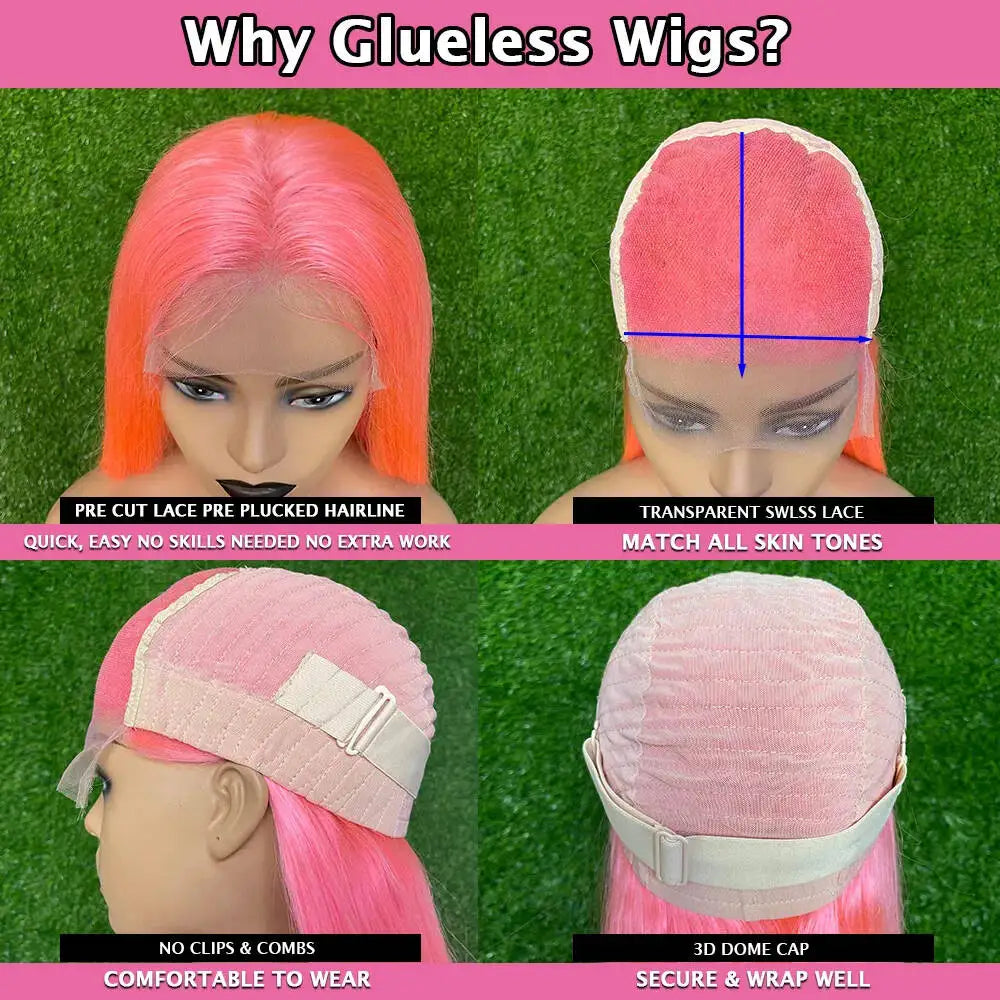 Ginger Orange Wear Go Glueless Wig 13X6 HD Highlight Colored Lace Front Wig Deep Wave 13X4  White Lace Frontal Wigs For Women