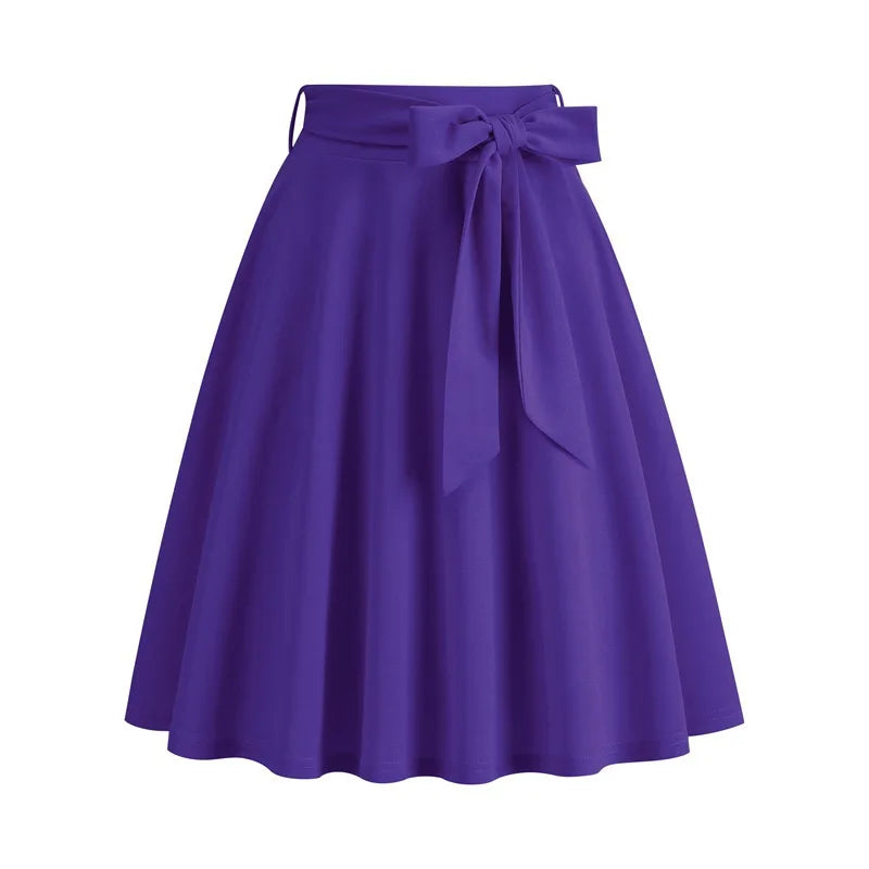 Skirts Women 2025 selling summer solid color sashes vintage Herben-style stranding skirts women's clothing