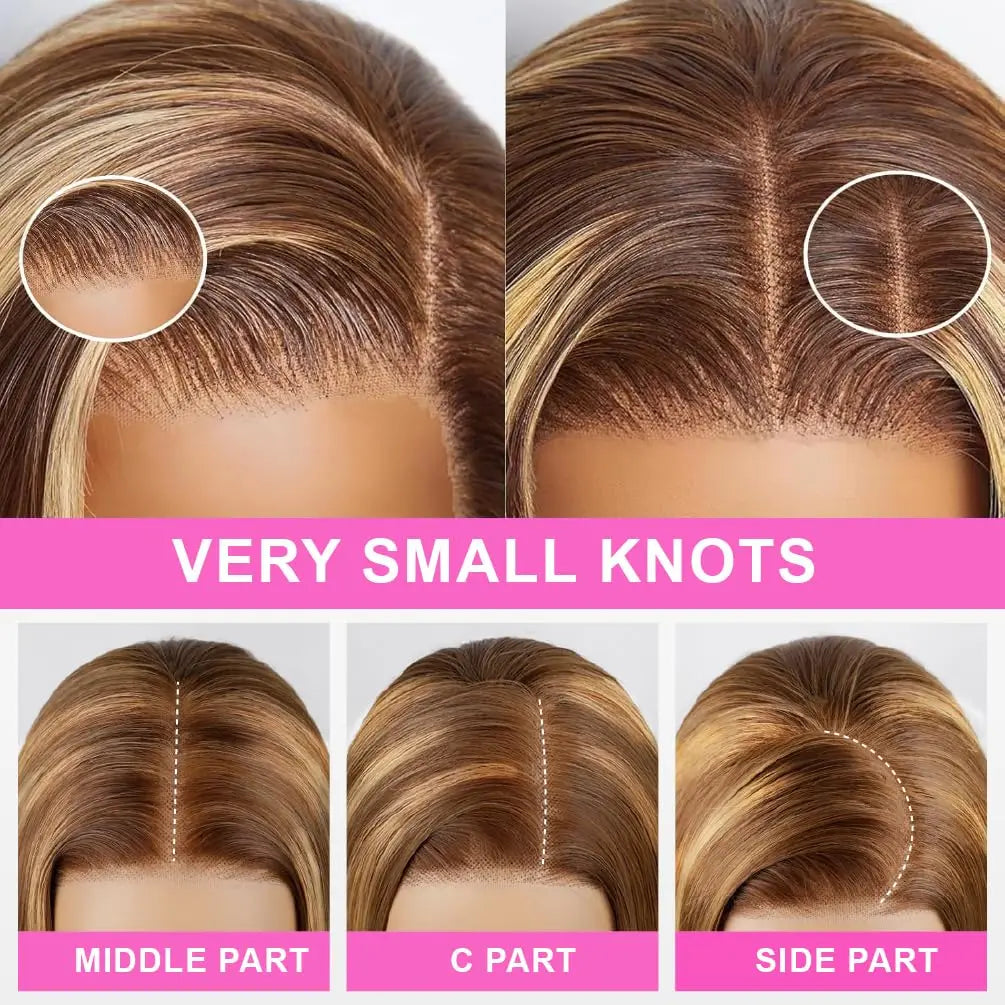 Glueless Highlight Wigs Human Hair 7X5 P4/27 Ombre Body Wave Lace Front Wigs Human Hair Pre Plucked Pre Cut For Black Women