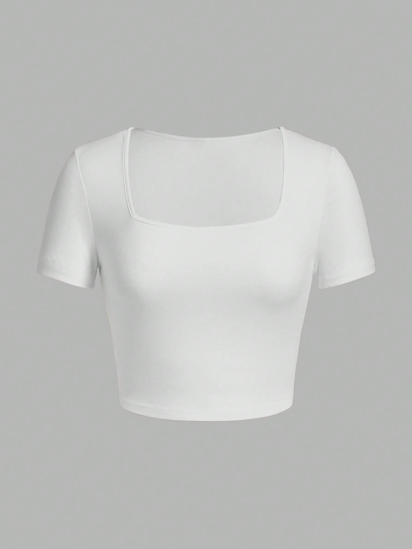 Woman T-shirt Square Neckline tops Short Sleeve crop tops for women girls sexy street wear  top tees