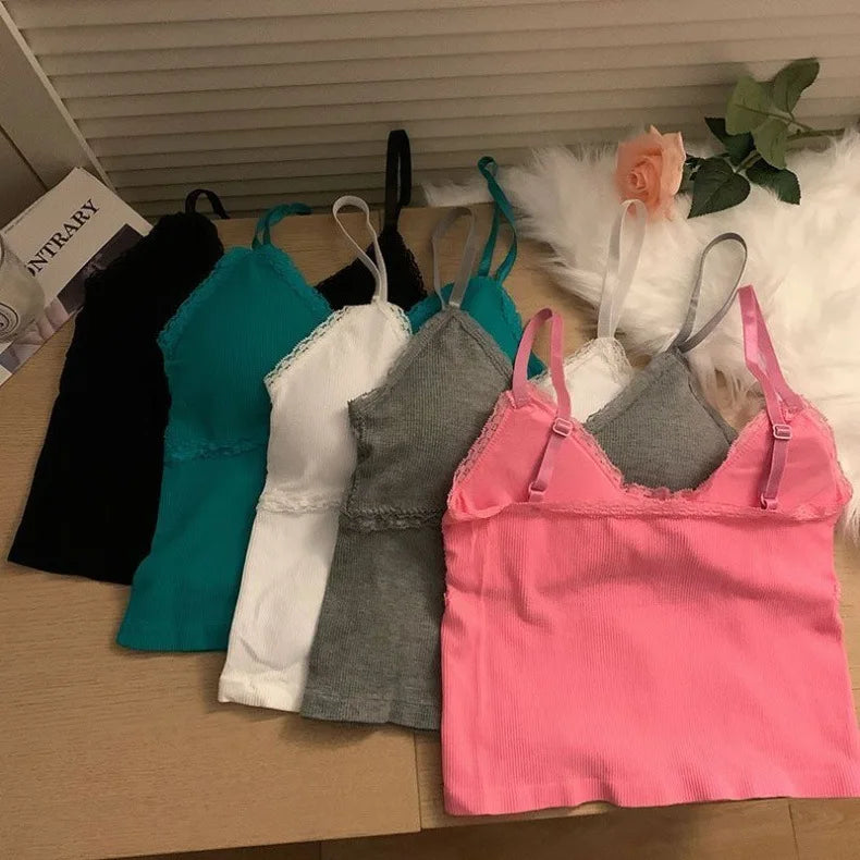 Women Tops Sexy Lingerie Women Lace Bottoming Camisole Women's 2024 Summer Short Top Singlet Top Women Топ Жіночний