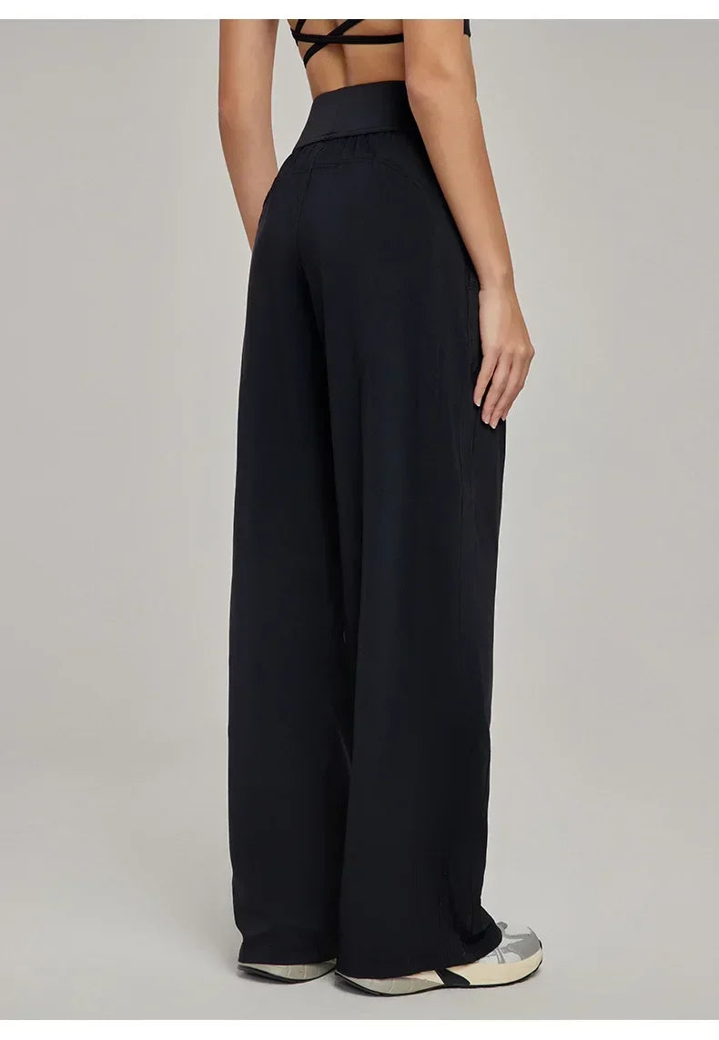 New Yoga Pants Women Loose Wide Leg High Waist Fitness Quick Dry Running Sweatpants