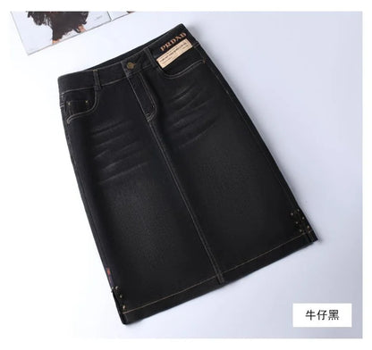 Women's Denim Skirts Spring Summer High-waisted Jeans Skirts Streetwear Female Sexy Sheath Skirts Fashion Split Retro Skirts