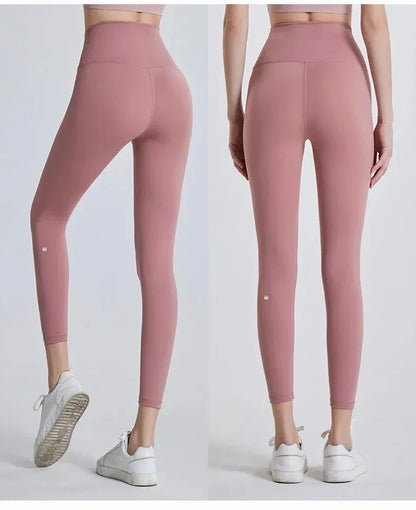High Waisted Nude Feeling No Embarrassment Line Yoga Pants Women Stretch Firming Lift Hip Sports Fitness Bottom Pants