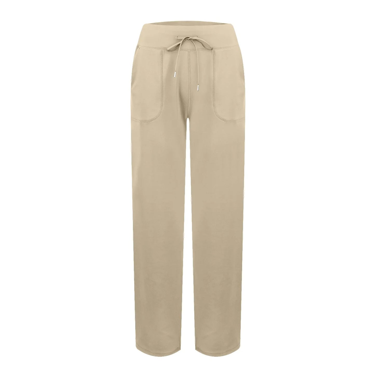 Wide Leg Yoga Pants For Women Solid Color High Waist Sweatpants With Pockets Stretch Comfy Workout Sports Trousers