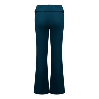 Long Pants Women Fashion Trousers Solid Elastic Leggings Flare Bottoms High Waist Wide Leg Athletic Yoga Bell Pants Summer