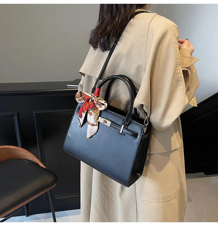 2025 New! Women's Red Tote Bag - Light Luxury, Large Capacity, Elegant Design, Versatile for Work & Party, Premium PU Leather