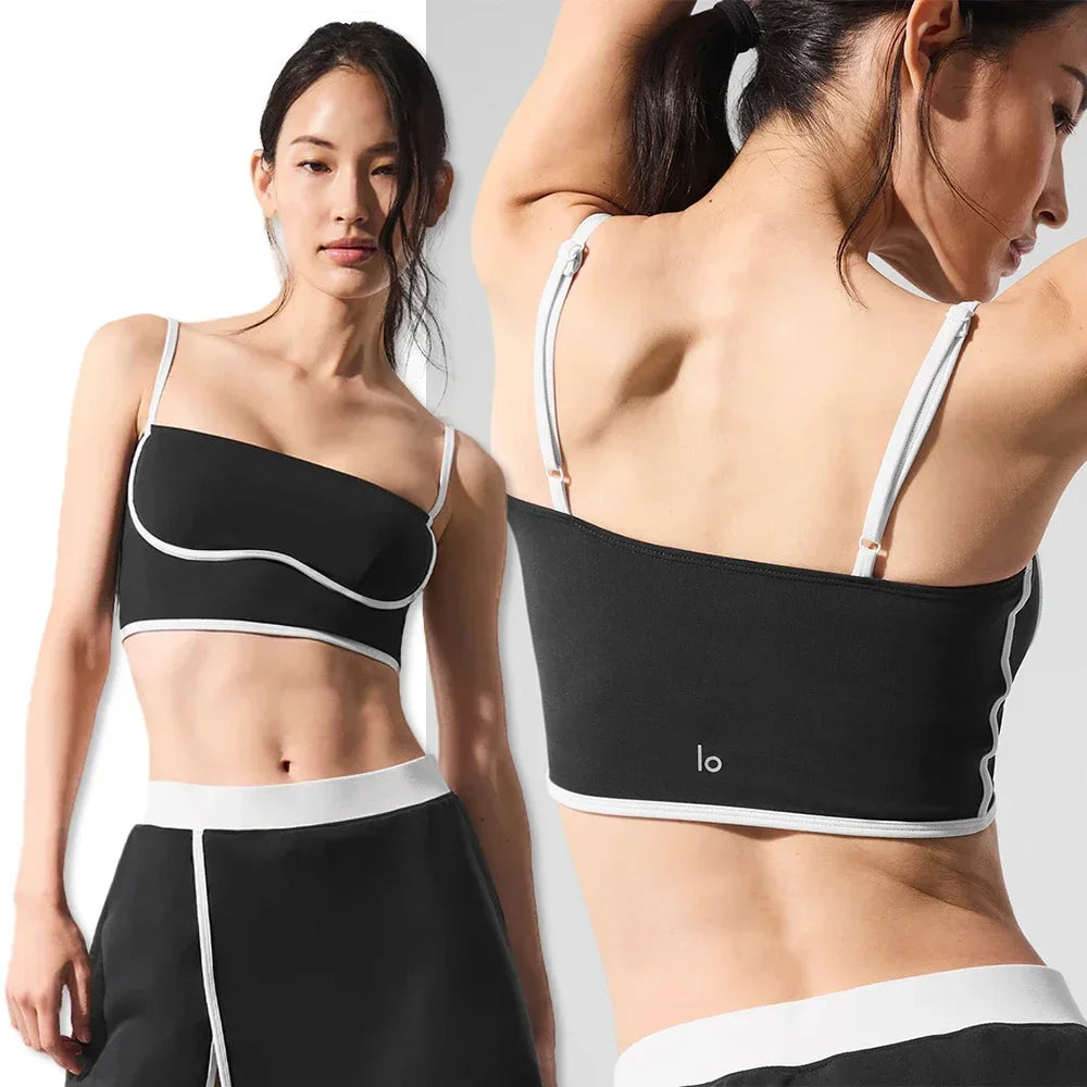 Yoga Tops for Women Crop Tops Airbrush Streamlined Bra Tank Slimming and Tight Fitting Camisole Yoga Exercise and Fitness Vest