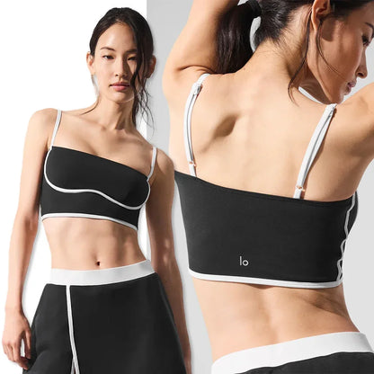 Yoga Tops for Women Crop Tops Airbrush Streamlined Bra Tank Slimming and Tight Fitting Camisole Yoga Exercise and Fitness Vest