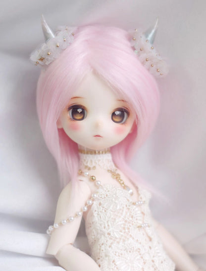 D09-P389 children handmade toy   1/12 1/8 1/6 1/4 1/3 MSD bjd doll wig red blue pink black DIY long straight hair 1pcs