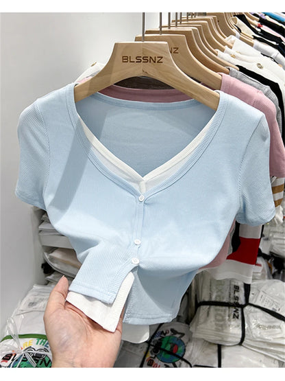 Summer Women T Shirt T-Shirt Woman Clothes Tops Tshirt Female Crop Top Tees Y2k Para Mujer Ropa De Mujer Roupas Feminina Traf
