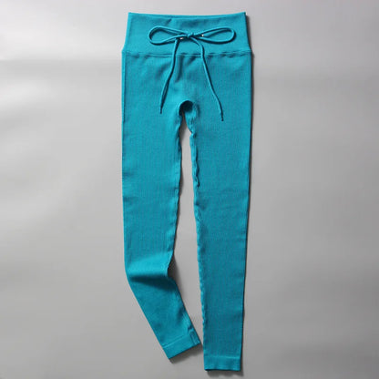 Ribbed Yoga Leggings Women Sports Pants Tights Seamless Sport Femme Gym Leggins Workout Fitness Pants Athletic Wear