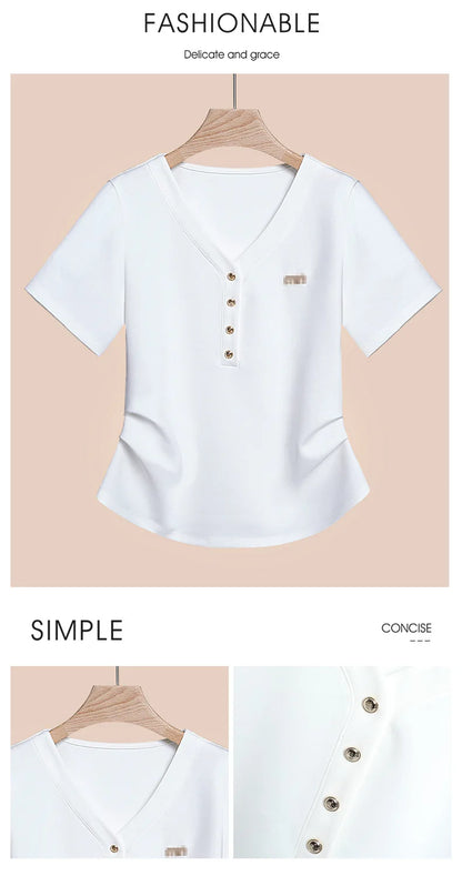 Tops Woman 2024luxury Designer Korean Fashion Summer Outfit T Shirts for Women 2024 White Shirts Y2k 3xl