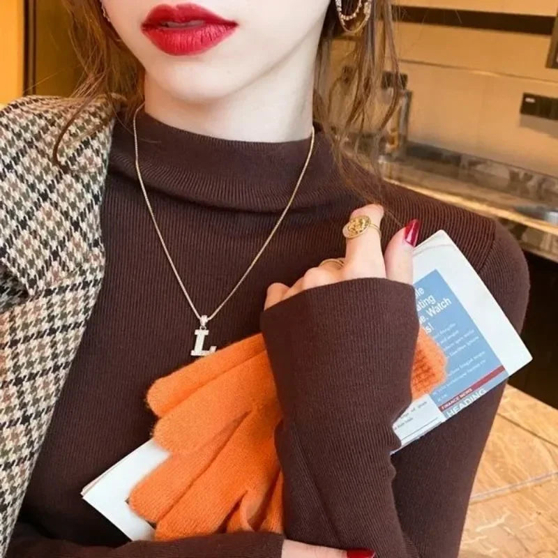 Tops Woman Trending Clothing Polyester Long Sleeve T Shirt for Women Autumn Winter Korean Reviews Many Clothes Emo Cheap Style