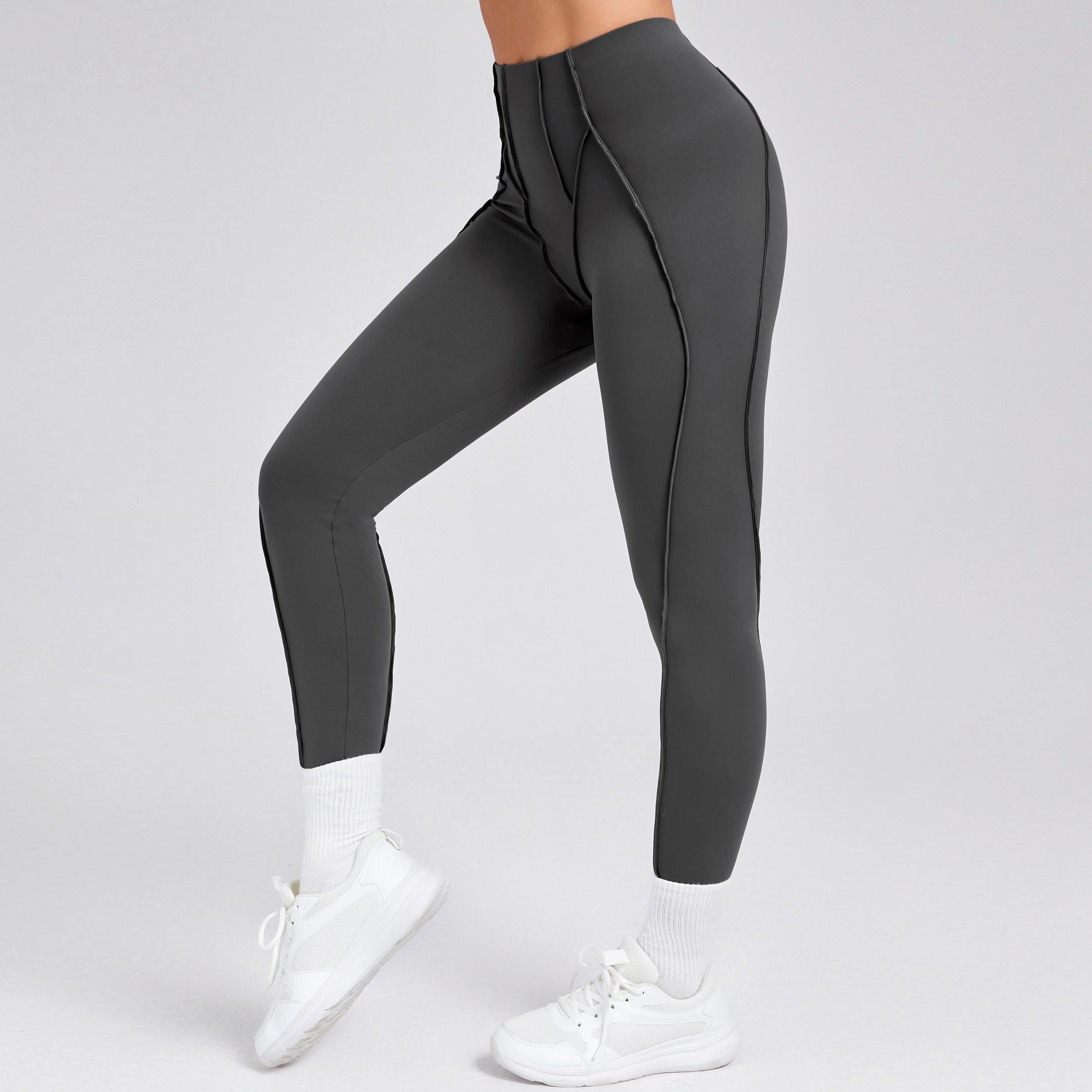 Women Nude Straps Yoga Pants Squat Proof Workout High Waist Leggings Fitness Pant Female Active Wear Legging