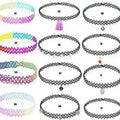 Lace Chokers Necklaces for Women Girls Ladies Vintage Flower Bead Circles Neck Jewelry Colourful Sexy Pink Black Fashion Velvet
