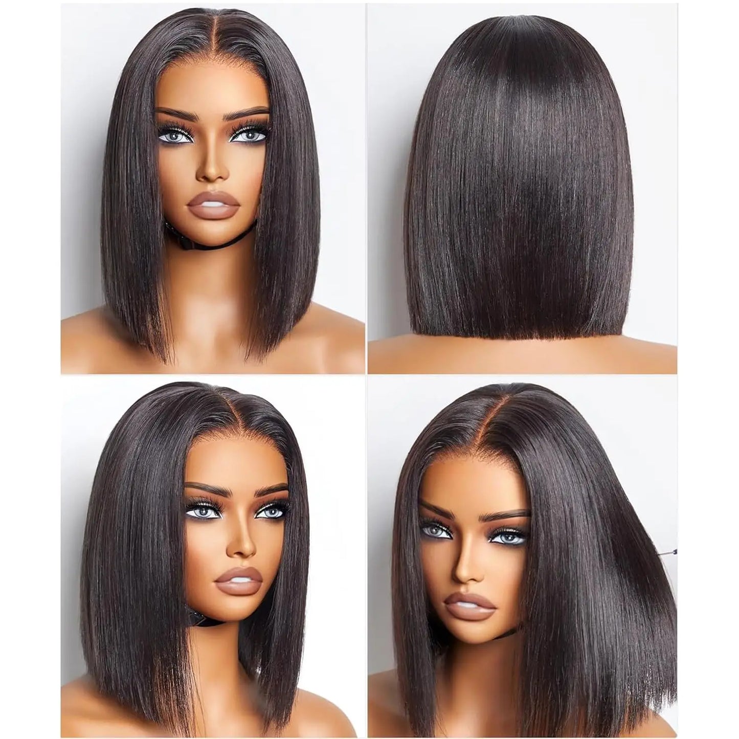 Glueless Wear Go Straight Human Hair Wigs Short Ready To Wear Bob Wigs Without Glue Closure Front Wigs For Women on Sale