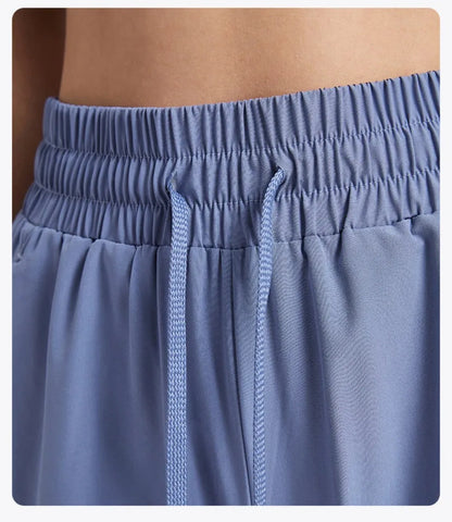 Elastic Waist Yoga Pants for Women Loose-Fitting Workout Pants Wide-Leg Drawstring Closure Stretchy High Waisted Jogging Jogger