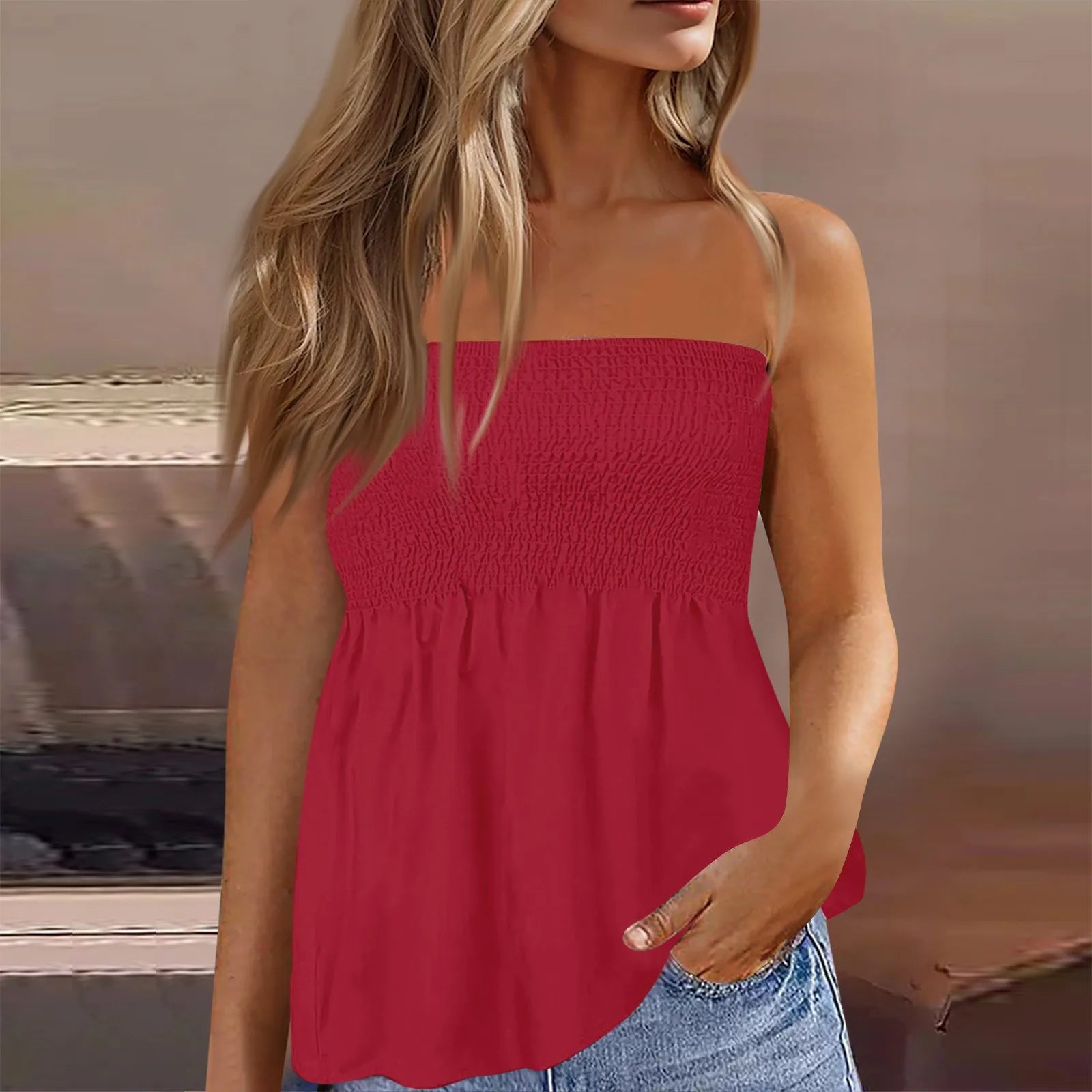 Women Clothes Off Shoulder Corset Tops Summer 2025 T-Shirts Vintage Aesthetic Clothing Women Tube Top Streetwear Sleeveless Top