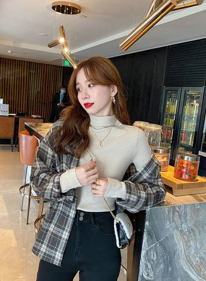 Tops Woman Trending Clothing Polyester Long Sleeve T Shirt for Women Autumn Winter Korean Reviews Many Clothes Emo Cheap Style