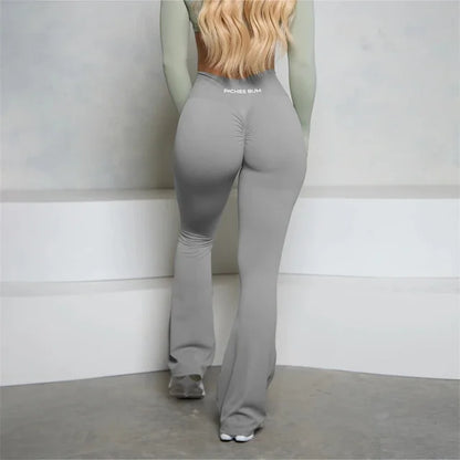 Bum New Yoga Pants Flare Scrunch Butt Pants Women Bell Bottoms Yoga Leggings High Waist Gym Fitness Pants Stretch Workout