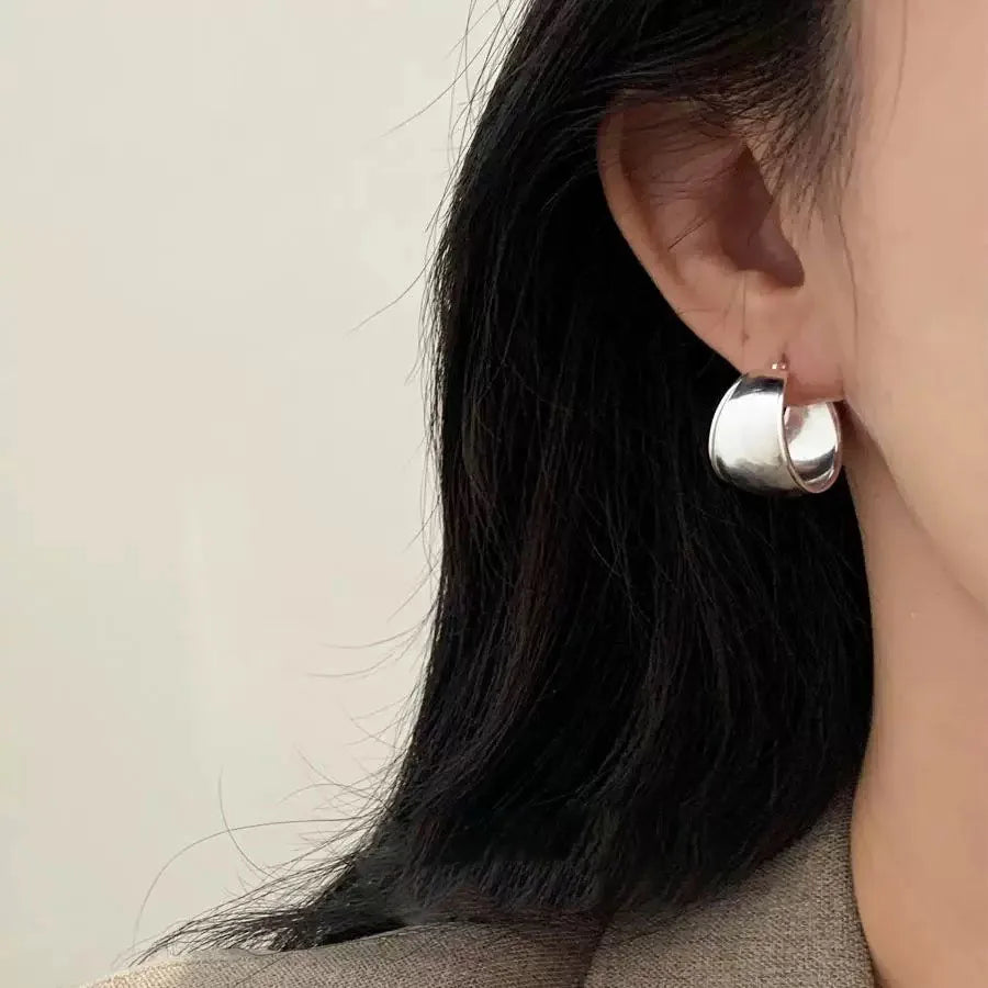 925 Sterling Silver Earrings for Women Wide Sexy Girl Fashion Trendy Jewelry Gift Party Wedding pendientes