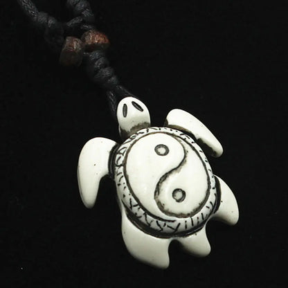 Turtle Necklace for Women Men Yak Bone Tortoise Hawaii Tribal Surfer Necklace Sea Turtles Pendants Necklaces