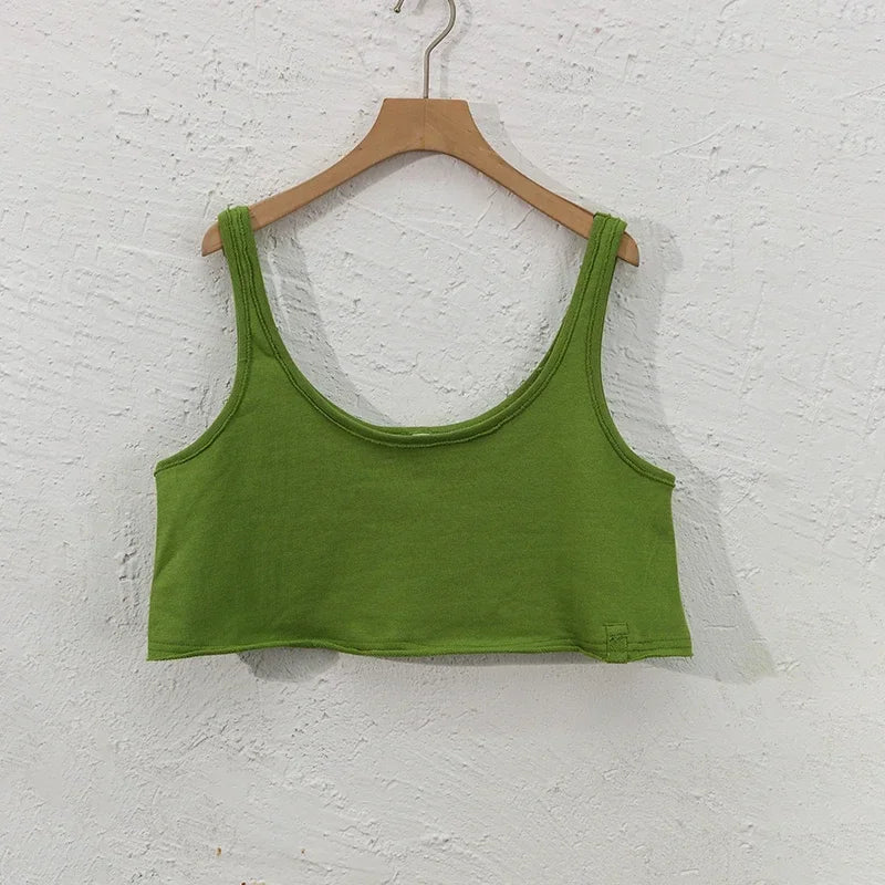 100% Cotton Tops For Women 2024 Casual Sleeveless Women Summer Top Streetwear Sexy Crop Tops Ladies Aesthetic Clothing