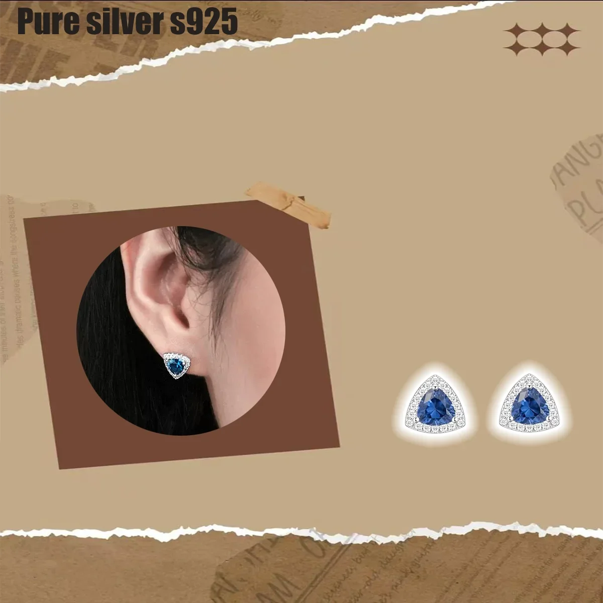 Pure silver s925 earrings Elegant and trendy design, versatile and fresh fashion, essential accessories for attending banquets
