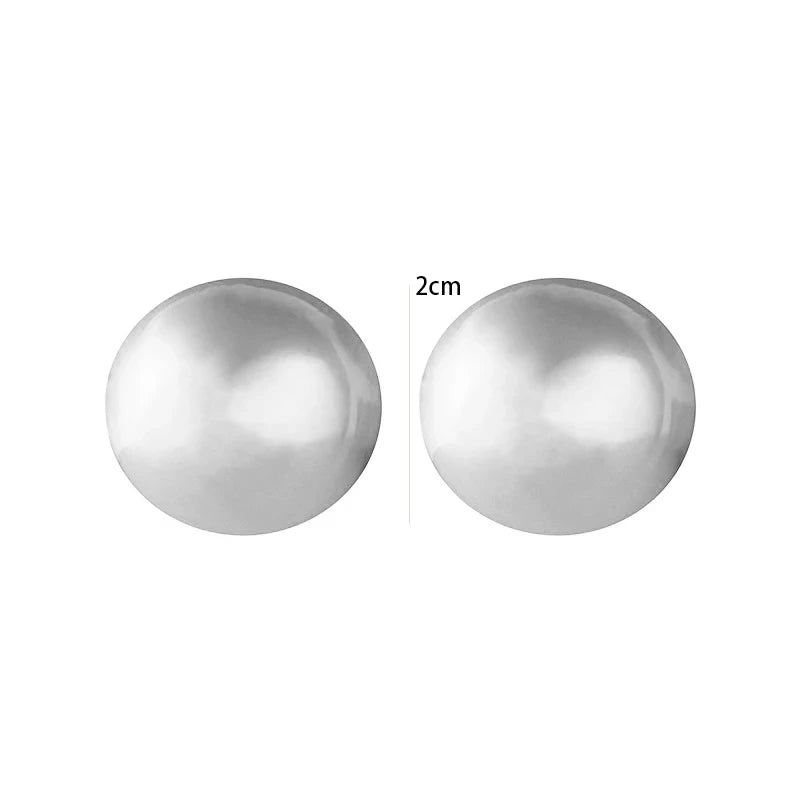 European Style Punk Fashion Geometric Half Metal Big Ball Round Stud Earrings for Women Girls Party Accessories