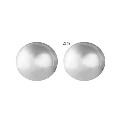 European Style Punk Fashion Geometric Half Metal Big Ball Round Stud Earrings for Women Girls Party Accessories