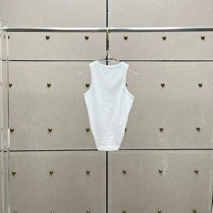 Women t-shirts New twisted flower knotted sleeveless top for summer 2025 Elastic slim pure cotton women's vest corset crop top