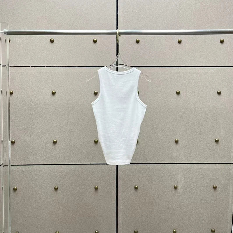 Women t-shirts New twisted flower knotted sleeveless top for summer 2025 Elastic slim pure cotton women's vest corset crop top