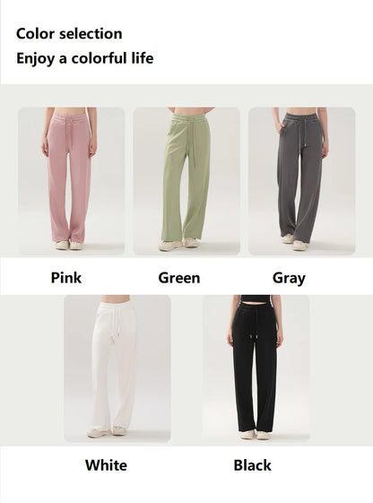 Women's Yoga Pant Autumn Winter Loose Fit Wide Leg Pants Commuting Fitness Drawstring Casual Trousers