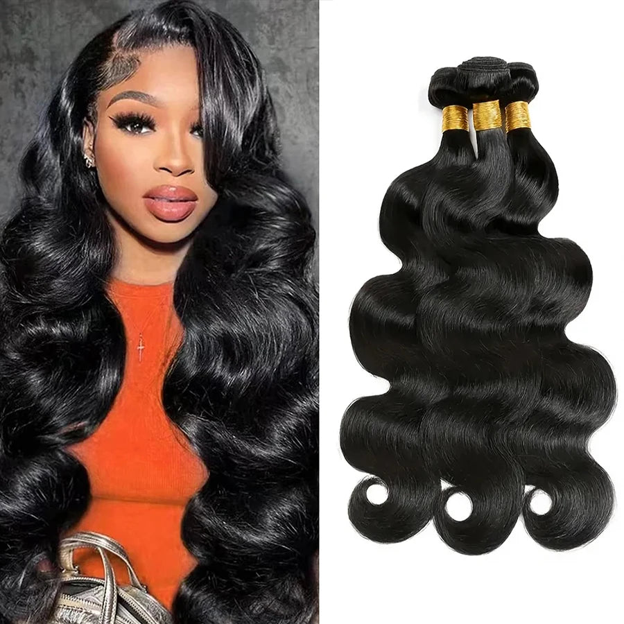 Body Wave Bundles Human Hair Brazilian Hair Weave Bundles 100% Natural Black Human Hair Extensions 1 3 4 PCS Bundles