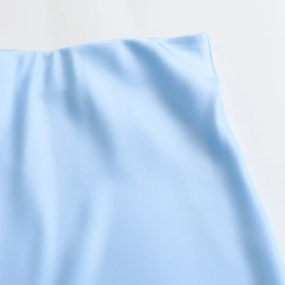 Satin Skirt Woman High Waist Elegant Long Skirts For Women Fashion Summer Midi Skirt Office Women's Skirts