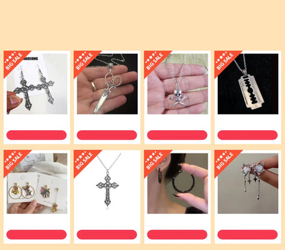 Brass Knuckles Pendant Necklace for Women Men Neck Chain Vintage Summer Gothic Goth Jewelry Trend 2022 Accessories Holiday Gifts