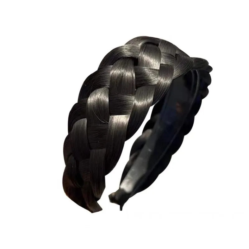 Wig Twist Headbands for Women Wide Fashion Fishbone Braids Hairbands Handmade Retro Head Hoop Styling Headwear Accessories