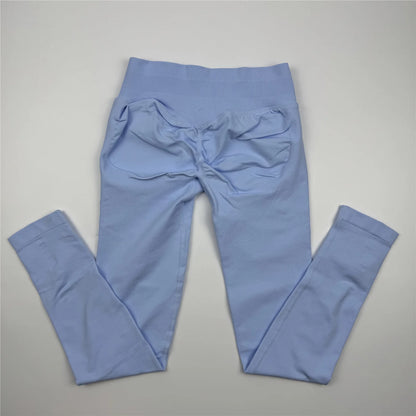 Woman Low Yoga Pants Tummy Control Squat Proof Gym Fitness Workout Scrunch Butt Tights Seamless Sports Leggings