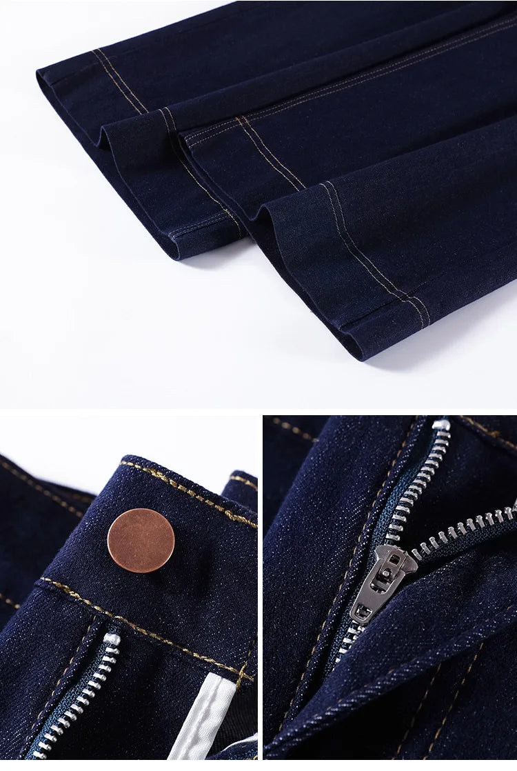 Women's New Jeans Dark Blue Wide Leg Loose Jeans Female Spring and Fall New High-Waisted Loose Straight Jeans Wide Leg Pants