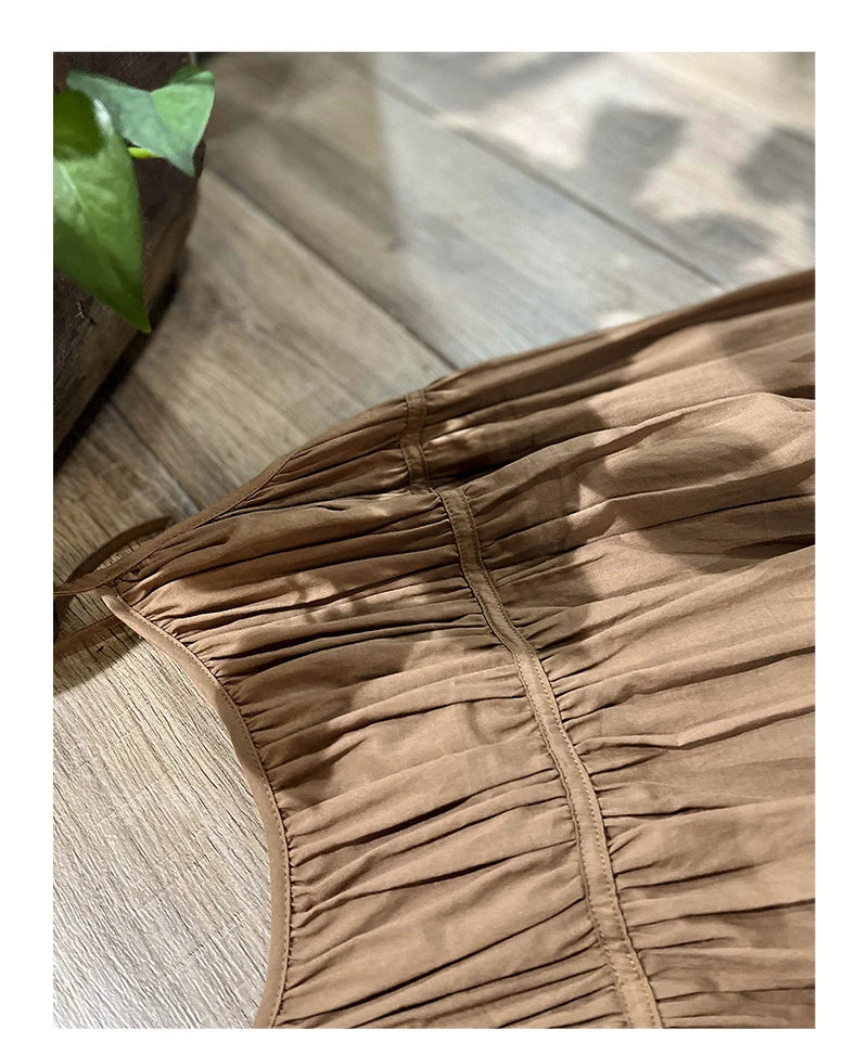 100% Cotton Dresses For Women 2022 Sexy Adjustable Strap Sleeveless Ruched Elegant Party Dresses Vestidos Femininos Frete GráTis